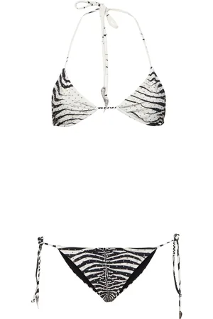 Roberto Cavalli Bikini Triangle À Imprimé Zébré