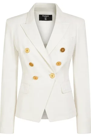 Balmain Veste En Denim De Coton Avec Boutons