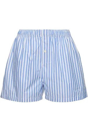 Serafini Short En Popeline De Coton Mélangé À Rayures