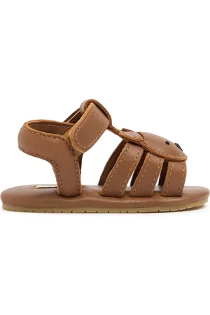 Donsje Sandales En Cuir Avec Patch Ours