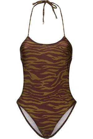 The Attico Maillot De Bain Une Pièce En Lycra Imprimé Zébré