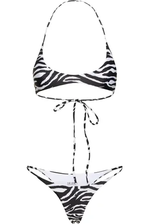 The Attico Bikini Triangle En Lycra Imprimé Zébré