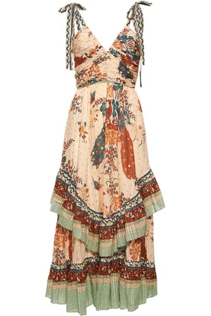 ULLA JOHNSON Robe En Viscose Et Coton Imprimé Meera