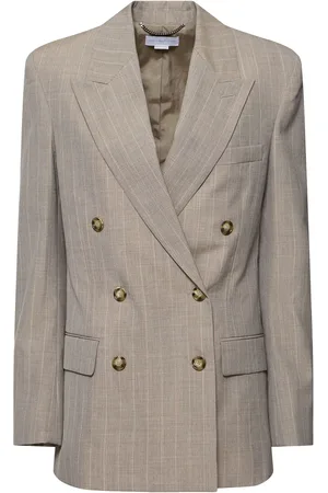 Stella McCartney Blazer En Laine À Rayures À Double Boutonnage