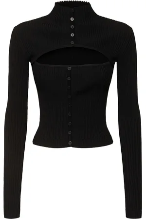 ANDREADAMO Cardigan Ajouré En Maille Côtelée
