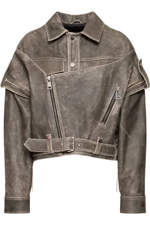 Manokhi Veste Oversize En Cuir Vintage