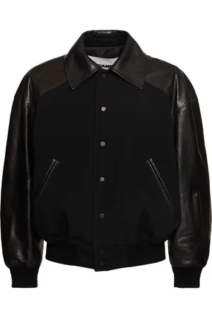 Jil Sander Veste Oversize En Laine Et Cuir