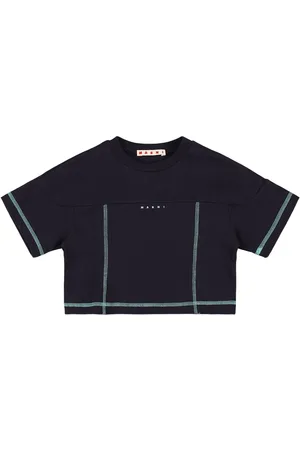 Marni Crop Top En Jersey De Coton Imprimé