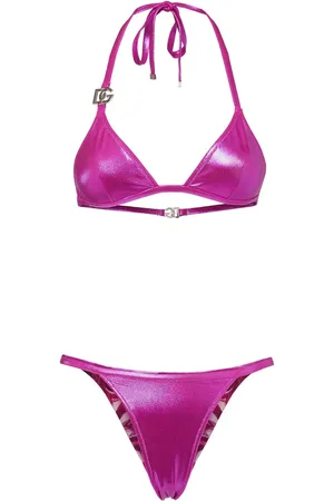 Dolce & Gabbana Bikini Triangle En Jersey Plastifié