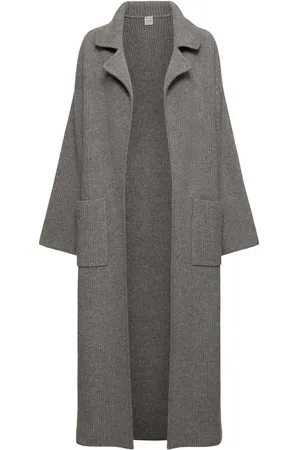 Totême Manteau Style Cardigan En Maille Côtelée