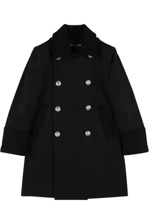 Balmain Manteau En Coton Mélangé À Double Boutonnage