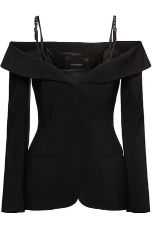 MUGLER Blazer Épais Fluide Mat À Col Bardot
