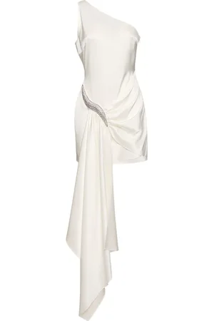DAVID KOMA Robe Courte En Satin Et Cristaux