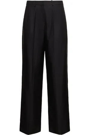 MAGDA BUTRYM Pantalon Droit En Soie À Plis