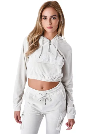 Project X Paris Sweatshirt à capuche court velours femme