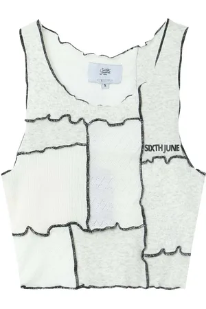 Sixth June T-shirt crop top femme Mix Fabrics