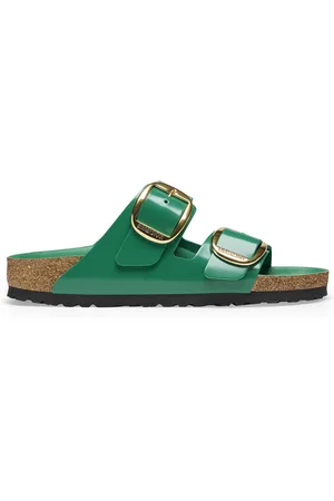 Birkenstock Mules femme Arizona Big Buckle Natural Leather Patent