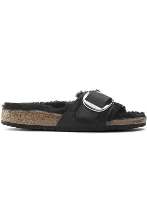 Birkenstock Sandales femme Madrid Big Buckle Shearling Oiled Leather