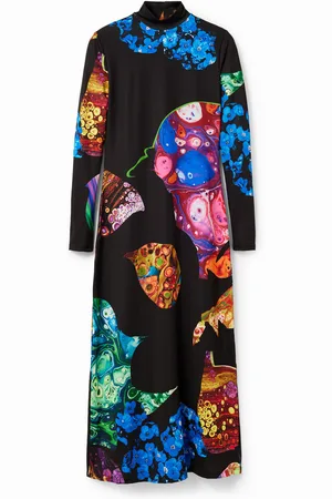 Desigual Robe moulante midi ajustée minéral femme