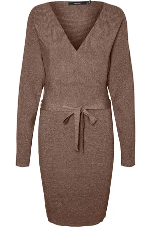 VERO MODA Robe col V manches longues femme Hollyrem