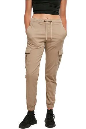 Urban classics Jogging cargo confortable taille haute femme