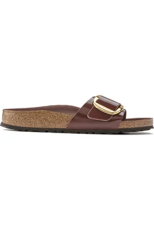 Birkenstock Mules femme Madrid Big Buckle Natural Leather Patent