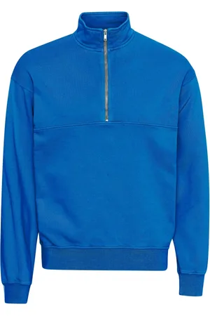 Colorful Standard Sweatshirt 1/4 zip Organic pacific blue