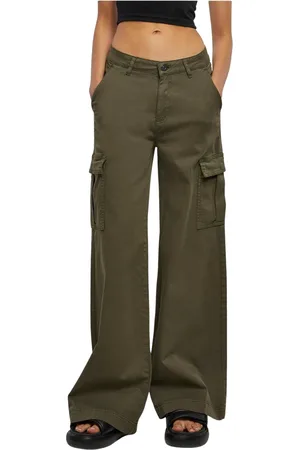 Urban classics Pantalon cargo large taille haute femme