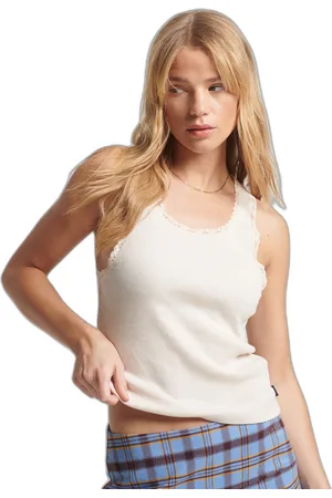 Superdry Débardeur avec liseré dentelle femme