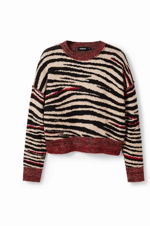 Desigual Pull oversize zébré femme