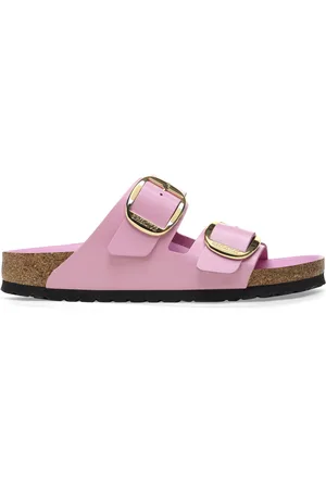 Birkenstock Mules femme Arizona Big Buckle Natural Leather Patent