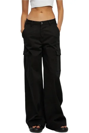 Urban classics Pantalon cargo large taille haute femme