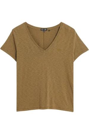 Superdry T-shirt col V brodé et flammé femme