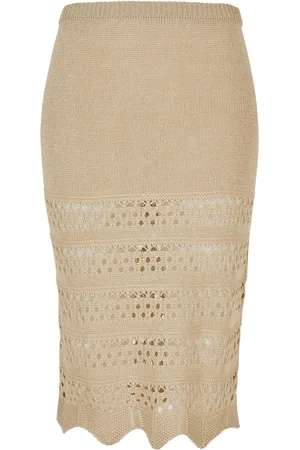 Urban classics Jupe tricot crochet 3/4 femme