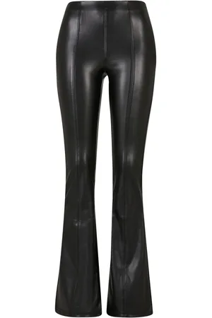 Urban classics Pantalon évasé en cuir synthétique femme