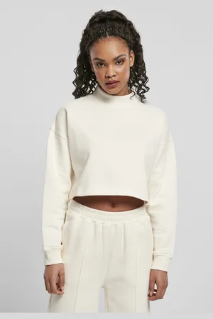 Urban classics Sweatshirt femme cropped oversized high neck crew