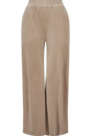Urban classics Pantalon femme high waist straight velvet