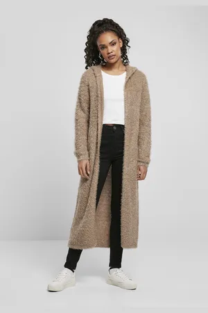 Urban classics Cardigan long femme hooded feather