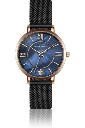 Amelia Parker Montre femme Petite Blue Black Mesh