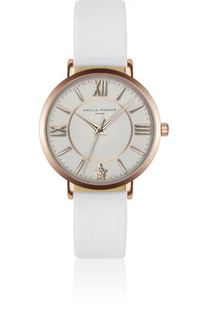 Amelia Parker Montre cuir femme Petite Classique White