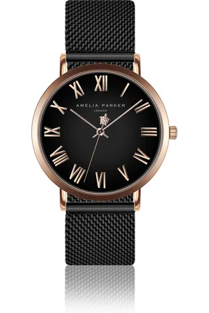 Amelia Parker Montre femme Grand Noir Black Mesh