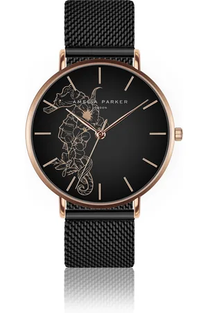 Amelia Parker Montre femme Fossil Black Mesh