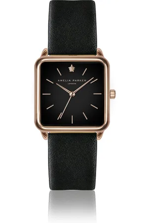 Amelia Parker Montre cuir femme Night Plaza Black