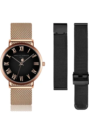 Amelia Parker Montre et bracelet de montre femme Grand Noir