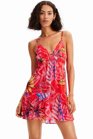 Desigual Robe courte découpes tropicale femme
