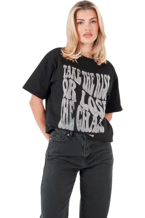 Sixth June T-shirt texte strass femme