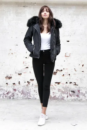 Sixth June Blouson à fourrure zippé femme