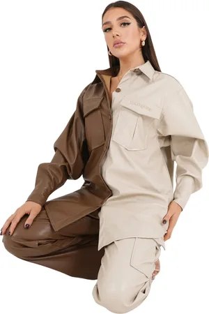 Sixth June Chemise simili cuir femme