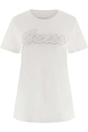 Guess T-shirt femme Script Lace Logo Easy