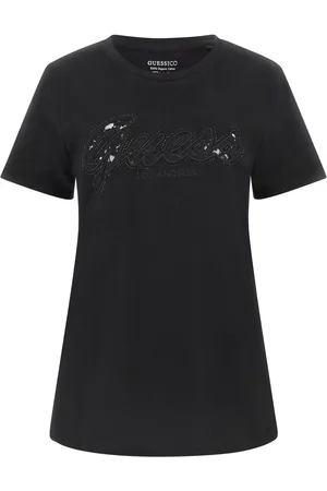 Guess T-shirt femme Script Lace Logo Easy